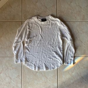 White mens PacSun scalloped fit long sleeves